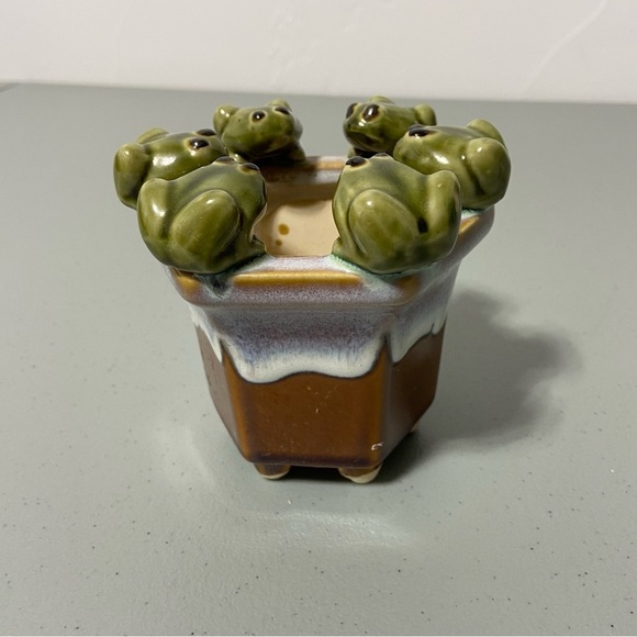 Other - Frog Mini Planter Ceramic Home Decor Outdoor Garden